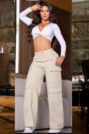 Calça Models Jeans Feminina Premium Collection Wide Leg – C505-01