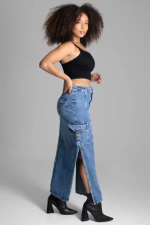 Saia jeans Sawary Midi