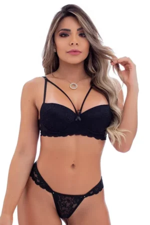 CONJUNTO FIO RENDADO COM STRAPPY E LACINHO MISS COLLECTION
