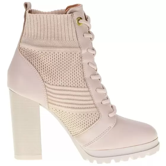 Bota feminina coturno vizzano Knit e Napa