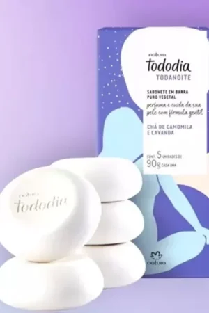 Sabonete em barra puro vegetal – tododia todanoite- chá de camomila e lavanda