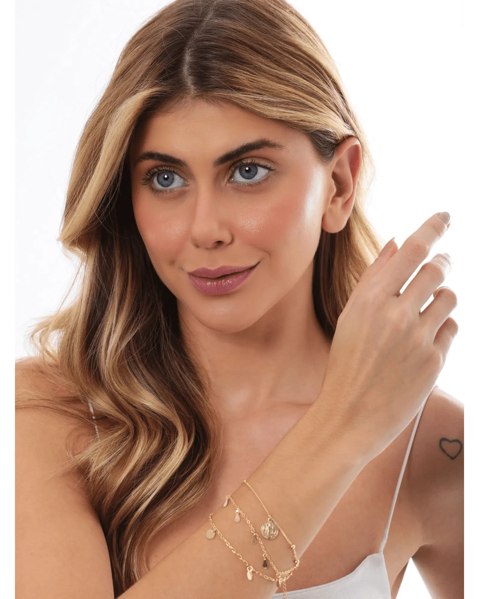 Mix de Pulseiras com Medalha de São Bento folheado em ouro 18k - Imagem 2