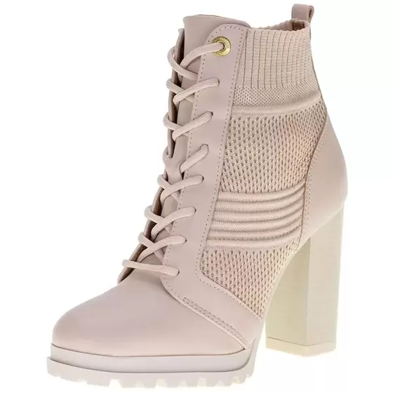 Bota feminina coturno vizzano Knit e Napa - Imagem 3