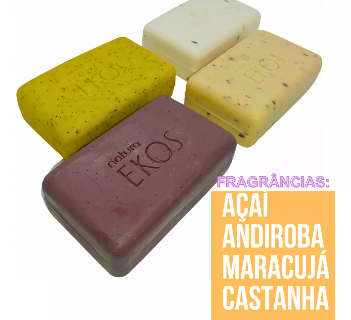 Sabonete Em Barra Ekos Esfoliante Caixa Com 4 Unidades – Açaí, Andiroba, Maracujá, Castanha - Imagem 2
