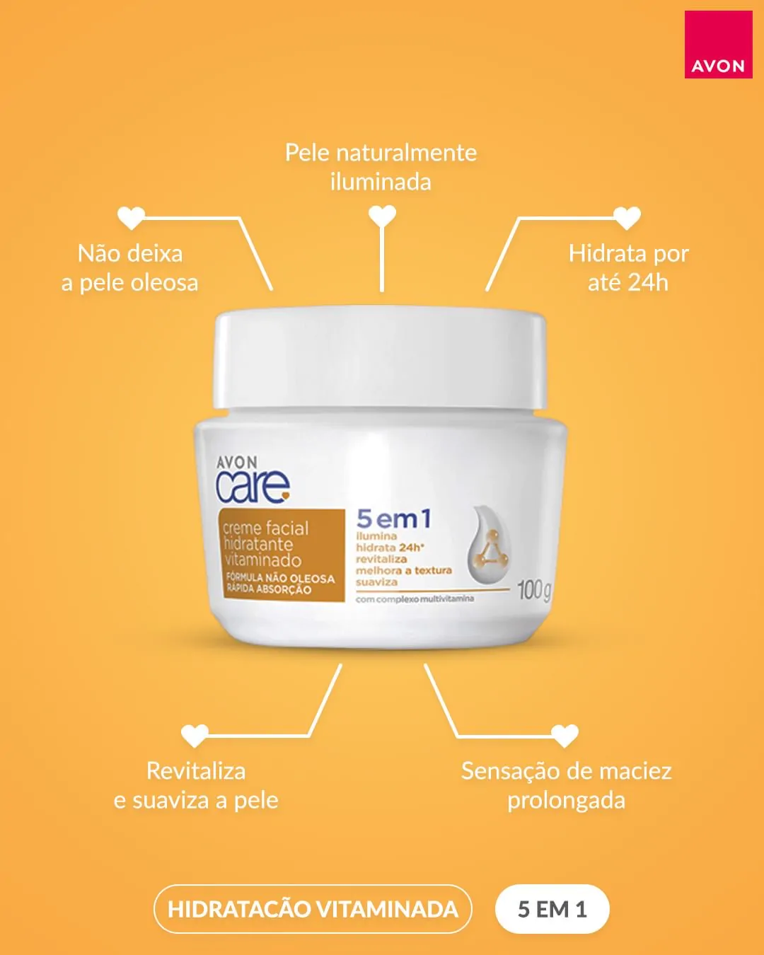 Creme Facial Avon Care Hidratante Vitaminado - Imagem 2