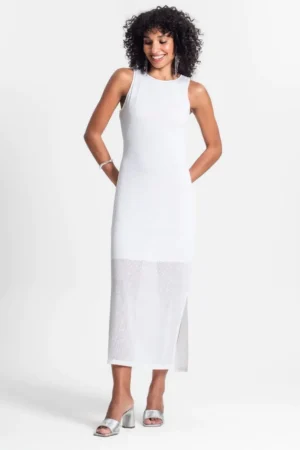 Vestido Longo Com Fenda Rovitex