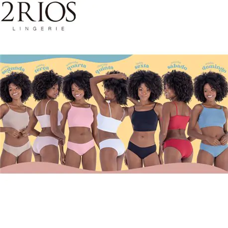 Kit com sete calcinhas em microfibra 2 rios