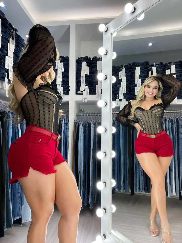 Short Jeans Feminino Colors Collection – Vermelho – Models – SH050