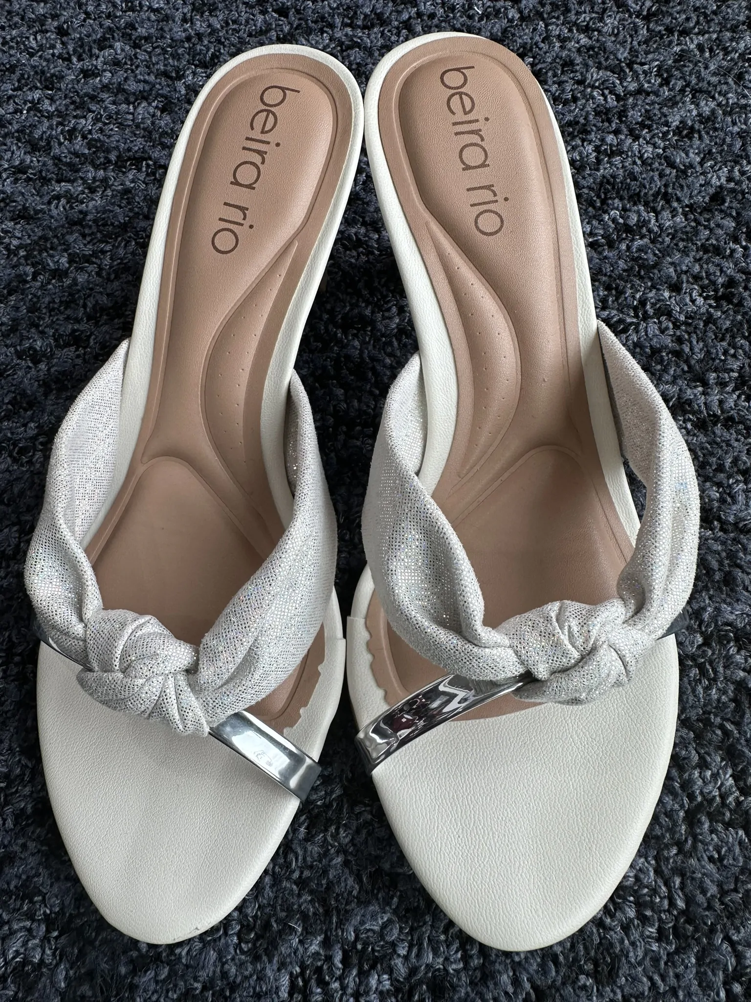 Sandalia Tamanco Salto Taça Strass Beira Rio Conforto - Imagem 3