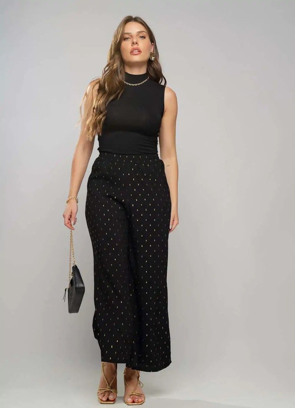 Pantalona Viscose Lurex Salvatore - Imagem 3