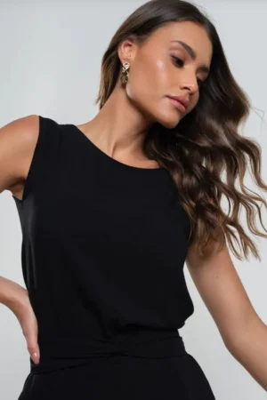 Regata Viscolinho Alças Largas Salvatore Fashion