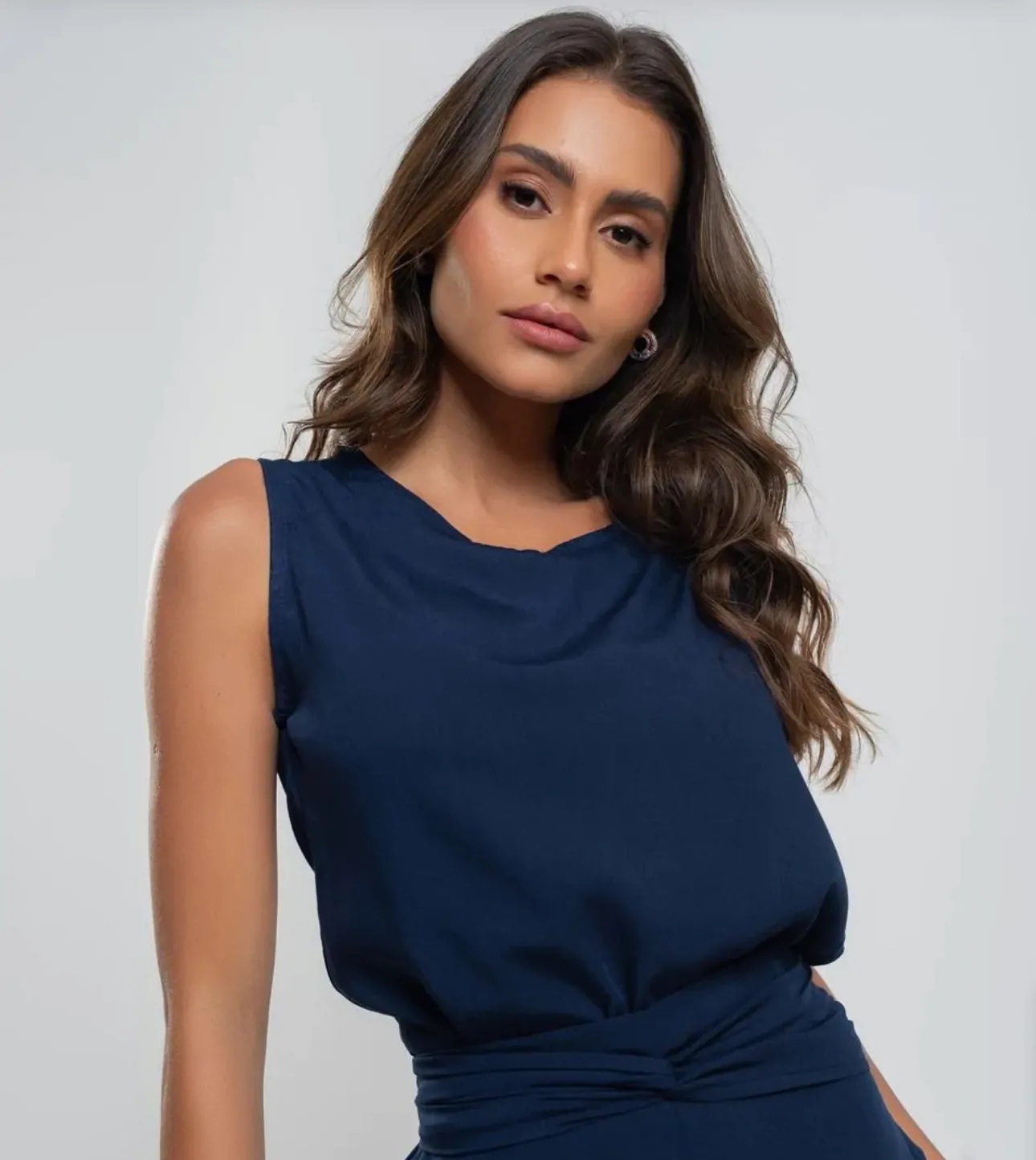 Regata Viscolinho Alças Largas Salvatore Fashion - Imagem 4