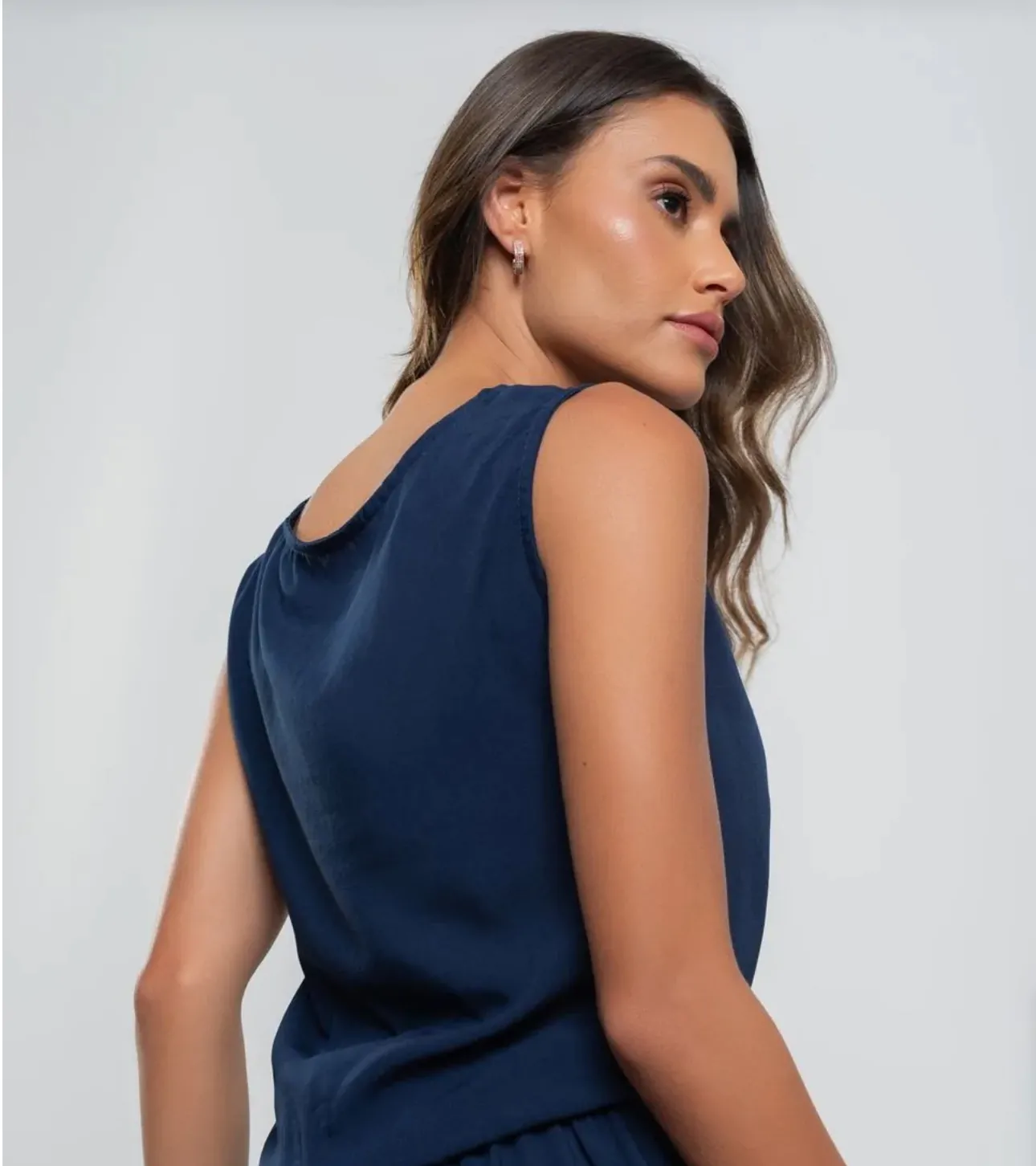 Regata Viscolinho Alças Largas Salvatore Fashion - Imagem 6