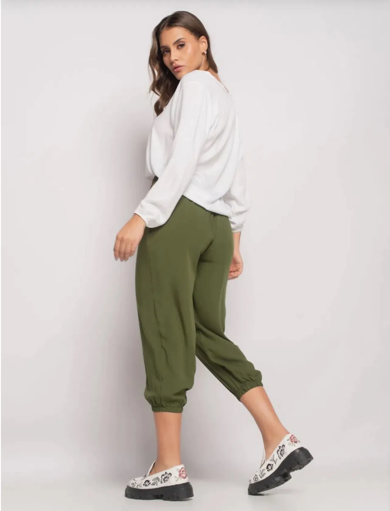 Blusa gola V manga longa Viscolinho Salvatore - Imagem 7