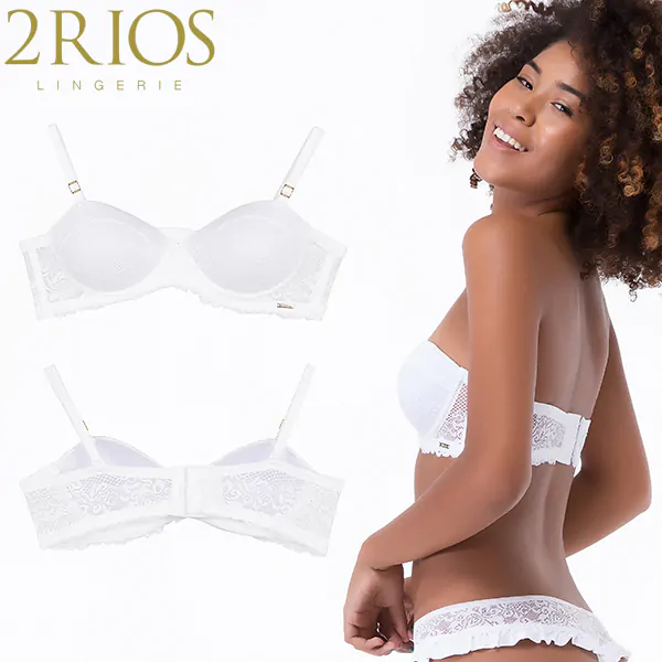 Sutiã tomara que caia c/bojo e renda – 2 rios 82217. - Imagem 3