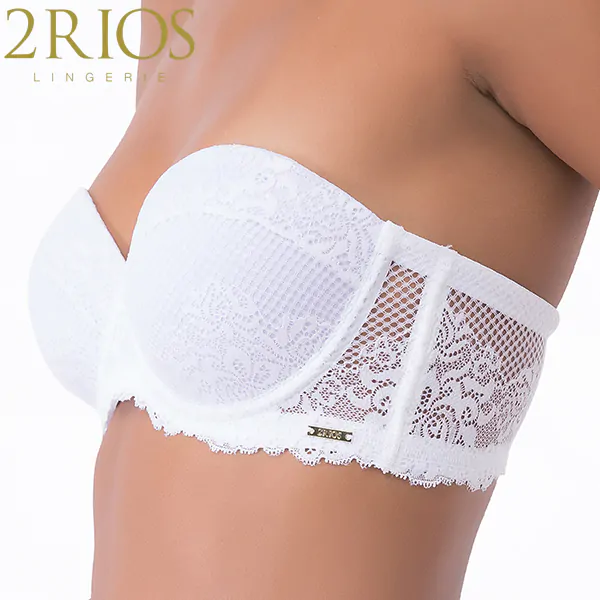 Sutiã tomara que caia c/bojo e renda – 2 rios 82217. - Imagem 2