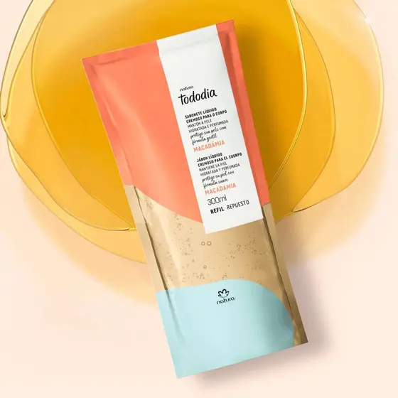 Refil Sabonete Líquido Cremoso para o Corpo Tododia Macadâmia 300 ml – Natura - Imagem 3
