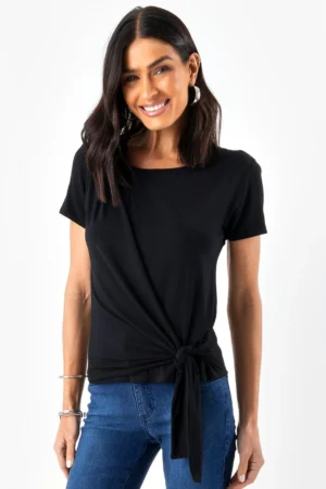 Quintess – Blusa Preto em Malha de Viscose-3688886