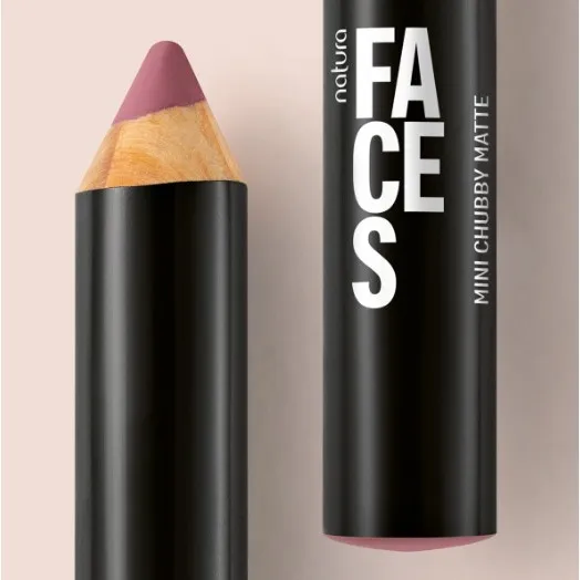 Lapis Labial Míni Chubby Matte Faces-Marrom – batom - Imagem 3