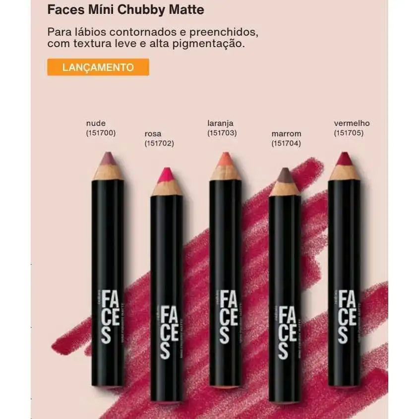 Lapis Labial Míni Chubby Matte Faces-Marrom – batom - Imagem 4