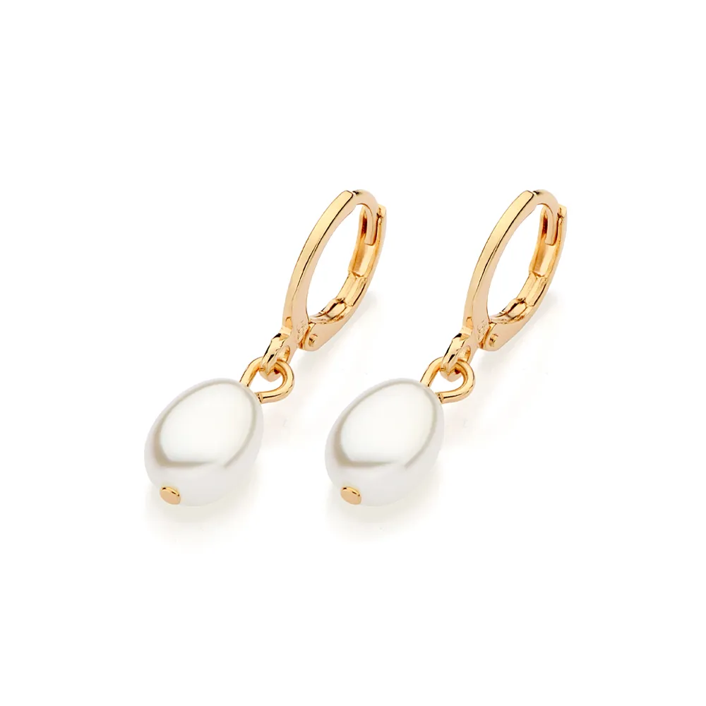 Rommanel-BRINCO ARGOLA BANHADO A OURO 18K COM PÉROLAS BARROCAS – TAM.ÚNICO 5273840026