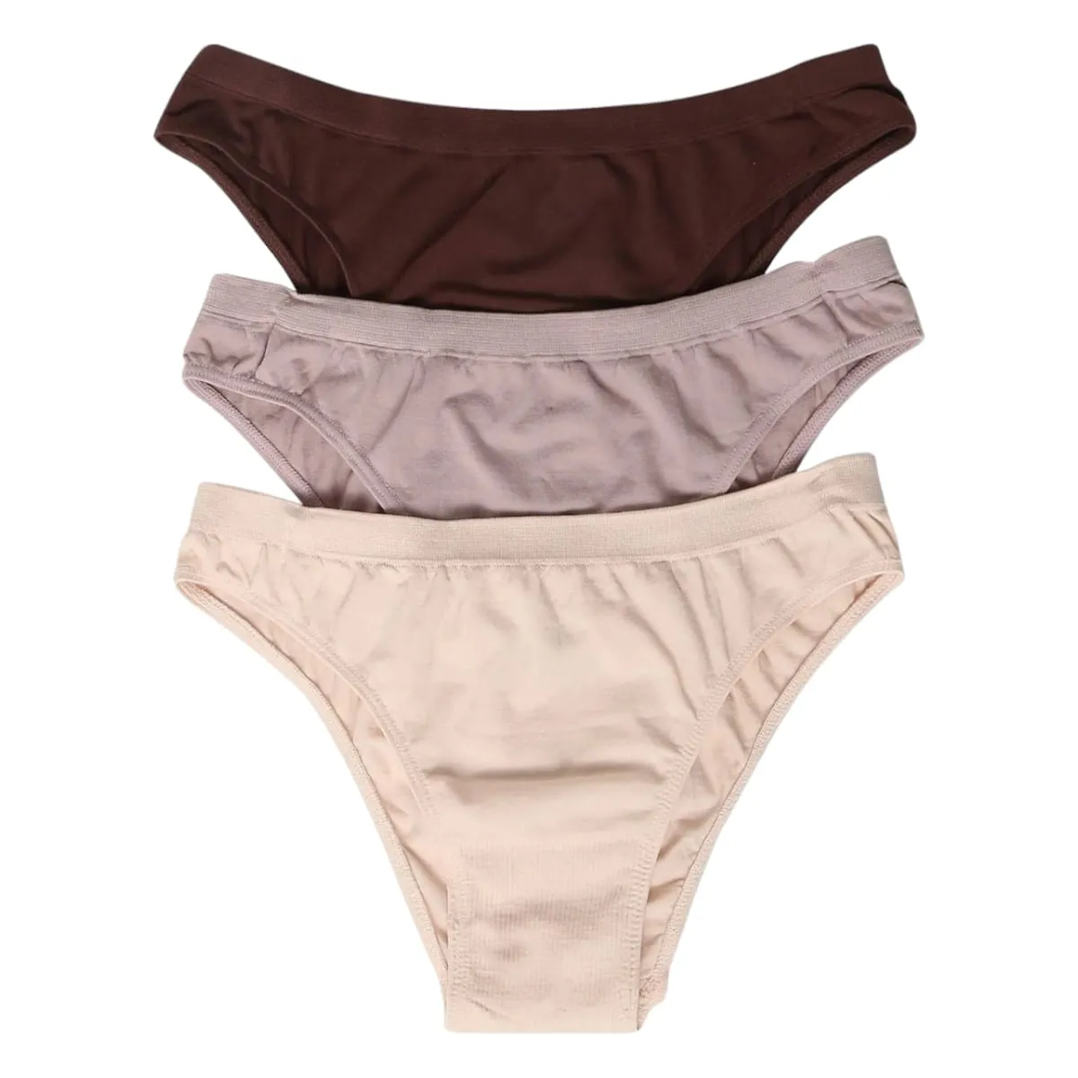 Kit 3 Calcinhas Trifil microfibra ,Biquíni marrom/bege/satin - Imagem 5