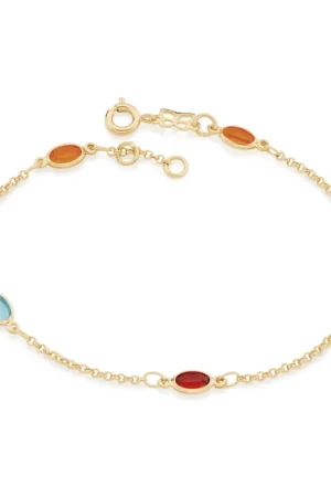 Rommanel-PULSEIRA BANHADA A OURO 18K COM CRISTAIS COLORIDOS – TAM.19 5516241914