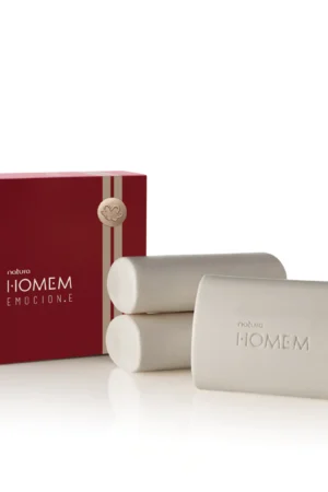 Kit Hidratante Corporal Homem Emocione 125ml /Caixa Sabonete Homem Emocione Com 03 Unidades 110g Cada