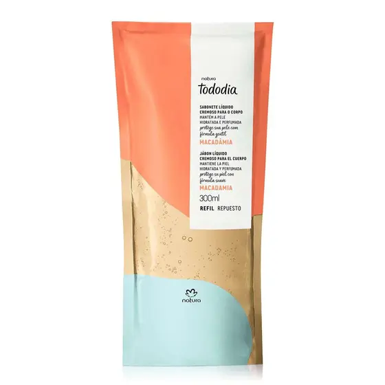 Refil Sabonete Líquido Cremoso para o Corpo Tododia Macadâmia 300 ml – Natura
